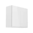 Felsőszekrény, fehér/fehér extra magasfényű, AURORA G80