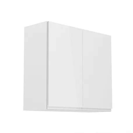 Felsőszekrény, fehér/fehér extra magasfényű, AURORA G80