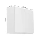 Felsőszekrény, fehér/fehér extra magasfényű, AURORA G80