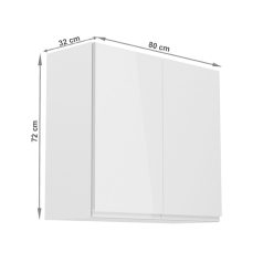   Felsőszekrény, fehér/fehér extra magasfényű, AURORA G80