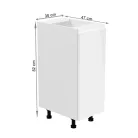 Alsószekrény, fehér/fehér extra magasfényű, jobbos, AURORA D30