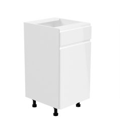   Alsószekrény, fehér/fehér extra magasfényű, jobbos, AURORA D40S1