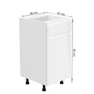 Alsószekrény, fehér/fehér extra magasfényű, jobbos, AURORA D40S1