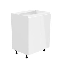   Alsószekrény, fehér/fehér extra magasfényű, AURORA D602F