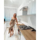 Szekrény a beépíthető készülékekre, fehér/fehér extra magasfényű, AURORA D60ZK