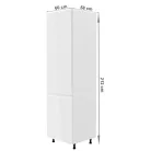 Hűtő beépítő szekrény, fehér/fehér extra magasfényű, balos, AURORA D60ZL