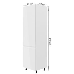   Hűtő beépítő szekrény, fehér/fehér extra magasfényű, balos, AURORA D60ZL