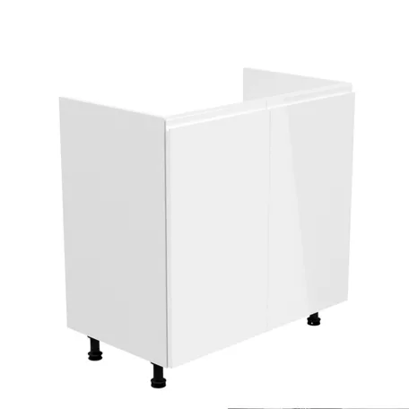 Mosogatószekrény, fehér/fehér extra magasfényű, AURORA D80Z