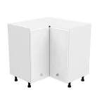 Alsó sarokszekrény, fehér/fehér extra magasfényű, AURORA D90N