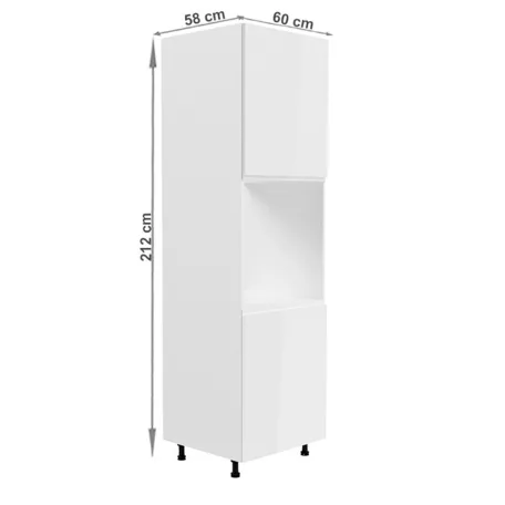 Élelmiszer szekrény, fehér/fehér extra magasfényű, AURORA D60P