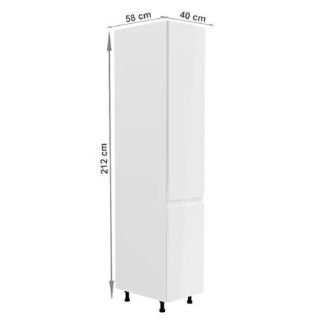 Élelmiszer szekrény, fehér/fehér extra magasfényű, jobbos, AURORA D40SP