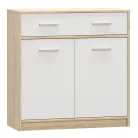 komód 2D1S, fehér/tölgy sonoma, TEYO