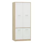 4- ajtós akasztós szekrény, fehér/tölgy sonoma, TEYO