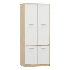 4- ajtós akasztós szekrény, fehér/tölgy sonoma, TEYO