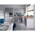 Felsőszekrény, fehér/szürke extra magasfényű, jobbos, AURORA G30