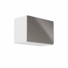   Felsőszekrény, fehér/szürke extra magasfényű, AURORA G50K