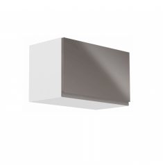   Felsőszekrény, fehér/szürke extra magasfényű, AURORA G60KN