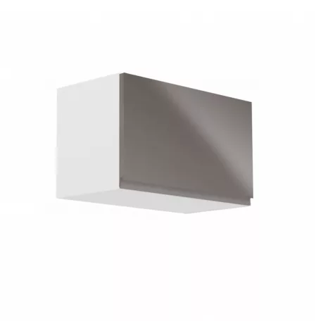 Felsőszekrény, fehér/szürke extra magasfényű, AURORA G60KN