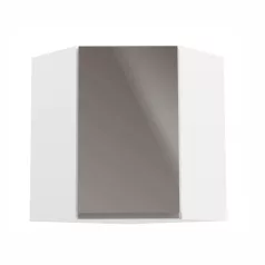   Felsőszekrény, fehér/szürke extra magasfényű, AURORA G60N