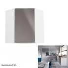 Felsőszekrény, fehér/szürke extra magasfényű, AURORA G60N