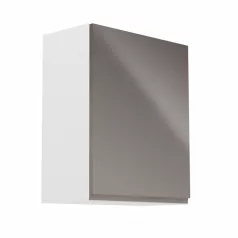   Felsőszekrény, fehér/szürke extra magasfényű, jobbos, AURORA G601F