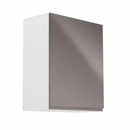 Felsőszekrény, fehér/szürke extra magasfényű, jobbos, AURORA G601F