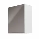 Felsőszekrény, fehér/szürke extra magasfényű, balos, AURORA G601F