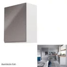 Felsőszekrény, fehér/szürke extra magasfényű, balos, AURORA G601F