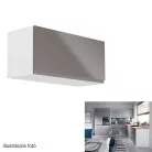 Felsőszekrény, fehér/szürke extra magasfényű, AURORA G80K