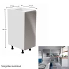 Alsószekrény, fehér/szürke extra magasfényű, jobbos, AURORA D30