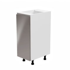   Alsószekrény, fehér/szürke extra magasfényű, balos, AURORA D30