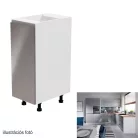 Alsószekrény, fehér/szürke extra magasfényű, balos, AURORA D30