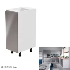   Alsószekrény, fehér/szürke extra magasfényű, balos, AURORA D30