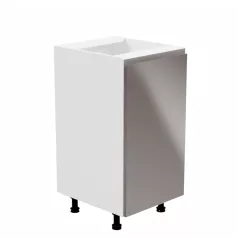   Alsószekrény, fehér/szürke extra magasfényű, jobbos, AURORA D40