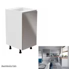 Alsószekrény, fehér/szürke extra magasfényű, jobbos, AURORA D40