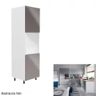 Élelmiszer szekrény, fehér/szürke extra magasfényű, AURORA D60P