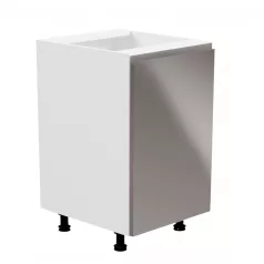   Alsószekrény, fehér/szürke extra magasfényű, jobbos, AURORA D601F