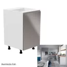 Alsószekrény, fehér/szürke extra magasfényű, jobbos, AURORA D601F