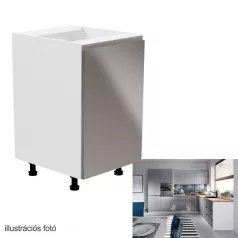  Alsószekrény, fehér/szürke extra magasfényű, jobbos, AURORA D601F