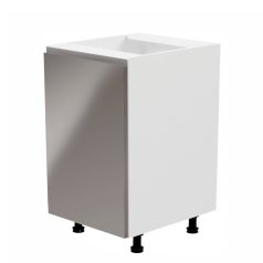   Alsószekrény, fehér/szürke extra magasfényű, balos, AURORA D601F