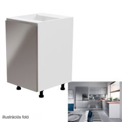   Alsószekrény, fehér/szürke extra magasfényű, balos, AURORA D601F