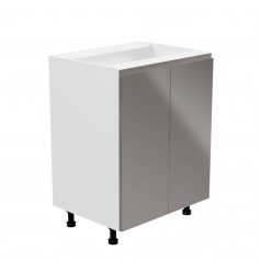   Alsószekrény, fehér/szürke extra magasfényű, AURORA D602F