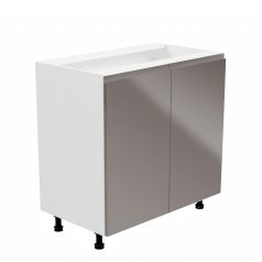   Alsószekrény, fehér/szürke extra magasfényű, AURORA D80