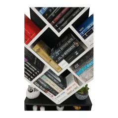 könyvespolc, fehér/fekete, VEVEY