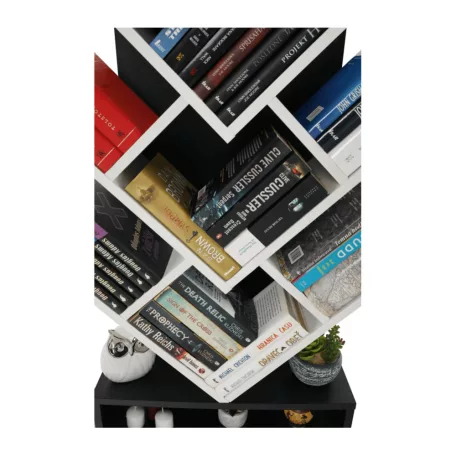 könyvespolc, fehér/fekete, VEVEY