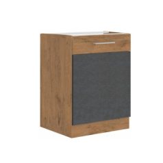   Alsószekrény, szürke matt/tölgy lancelot, VEGA 60 D 1F BB