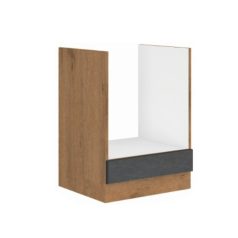   Alsószekrény, szürke matt/tölgy lancelot, VEGA 60 D GAZ BB