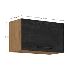   Felsőszekrény, tölgy lancelot/szürke matt, VEGA 60 GU-36 1F