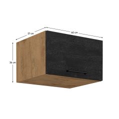   Felsőszekrény, tölgy lancelot/szürke matt, VEGA 60 NAGU-36 1F