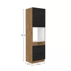 Magas szekrény, tölgy lancelot/szürke matt, VEGA 60 DPS-210 3S 1F